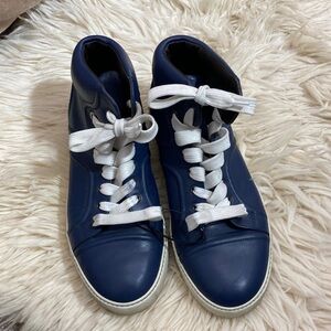 Lanvin leather Blue High-Top Sneakers 7